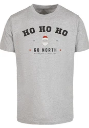 F4NT4STIC T-Shirt Ho Ho Ho Santa Claus Weihnachten Hellgrau/Grau