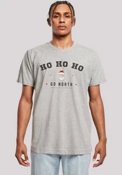 F4NT4STIC T-Shirt Ho Ho Ho Santa Claus Weihnachten Hellgrau/Grau