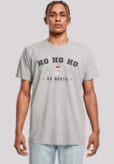 F4NT4STIC T-Shirt Ho Ho Ho Santa Claus Weihnachten Hellgrau/Grau F4NT4STIC T-Shirt Ho Ho Ho Santa Claus Weihnachten Hellgrau/Grau