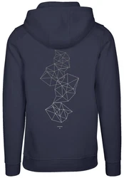 F4NT4STIC Kapuzenpullover Geometrics Abstract Print Dunkelblau/Grau/Dunkelgrau