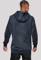 F4NT4STIC Kapuzenpullover Geometrics Abstract Print Dunkelblau/Grau/Dunkelgrau