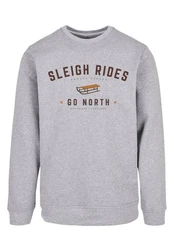 F4NT4STIC Sweatshirt Schlittenfahren Weihnachten Logo Hellgrau/Grau/Schwarz/Rot/Silber