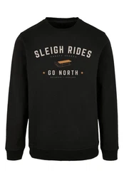 F4NT4STIC Sweatshirt Schlittenfahren Weihnachten Logo Schwarz/Dunkelgrün/Rot