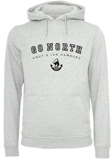 F4NT4STIC Kapuzenpullover Go North Print Grau/Hellgrau F4NT4STIC Kapuzenpullover Go North Print Grau/Hellgrau