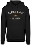 F4NT4STIC Kapuzenpullover Schlittenfahren Weihnachten Schwarz