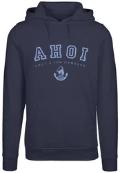 F4NT4STIC Kapuzenpullover Ahoi Knut & Jan Hamburg Blau/Hellgrau/Dunkelblau