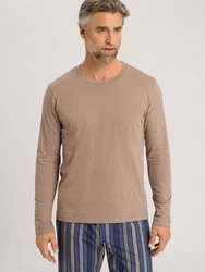 Hanro Longsleeve Living Shirts Khaki/Braun/Beige/Grau