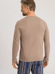 Hanro Longsleeve Living Shirts Khaki/Braun/Beige/Grau