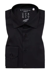 Eterna Langarmhemd MODERN FIT Schwarz/Dunkelblau