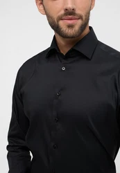 Eterna Langarmhemd MODERN FIT Schwarz/Dunkelblau