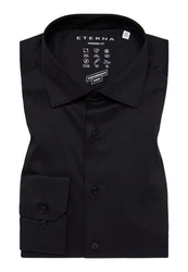 Eterna Langarmhemd MODERN FIT Schwarz/Dunkelblau