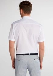 Eterna Kurzarmhemd SLIM FIT Weiß/Creme/Lila