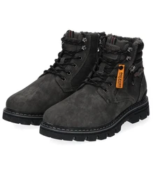 Dockers by Gerli Herren Schnürboots Schnürstiefel Dunkelgrau/Schwarz/Grau/Dunkelgrün
