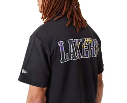 New Era Kurzarmhemd Hemd Infill Team Logo Loslak Schwarz/Dunkelblau/Braun