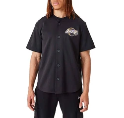 New Era Kurzarmhemd Hemd Infill Team Logo Loslak Schwarz/Dunkelblau/Braun