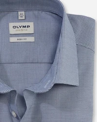 OLYMP Langarmhemd Level Five Body Fit Grau/Dunkelblau/Blau