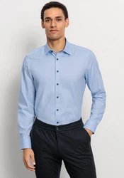 OLYMP Businesshemd Level Five body fit Hellblau/Blau/Grau