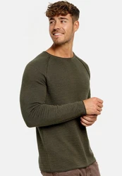Indicode Strickpullover INCamilo Dunkelgrün/Khaki