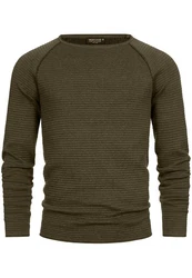 Indicode Strickpullover INCamilo Dunkelgrün/Khaki
