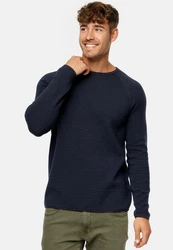 Indicode Strickpullover INCamilo Dunkelblau/Hellblau