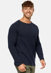 Indicode Strickpullover INCamilo Dunkelblau/Hellblau