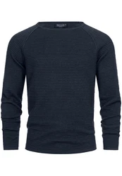 Indicode Strickpullover INCamilo Dunkelblau/Hellblau