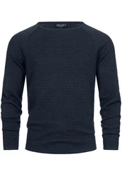 Indicode Strickpullover INCamilo Dunkelblau/Hellblau