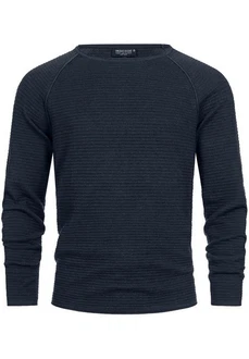 Indicode Strickpullover INCamilo Dunkelblau/Hellblau