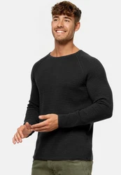 Indicode Strickpullover INCamilo Schwarz/Dunkelblau