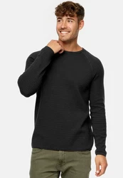 Indicode Strickpullover INCamilo Schwarz/Dunkelblau
