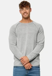 Indicode Strickpullover INCamilo Grau/Hellgrau