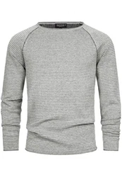 Indicode Strickpullover INCamilo Grau/Hellgrau