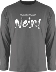Shirtracer Rundhalsshirt Bevor du fragst NEIN Statement Dunkelblau/Mintgrün/Beige/Blau