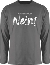 Shirtracer Rundhalsshirt Bevor du fragst NEIN Statement Dunkelblau/Mintgrün/Beige/Blau