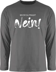 Shirtracer Rundhalsshirt Bevor du fragst NEIN Statement Dunkelblau/Mintgrün/Beige/Blau