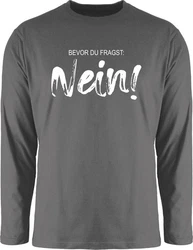 Shirtracer Rundhalsshirt Bevor du fragst NEIN Statement Dunkelblau/Mintgrün/Beige/Blau