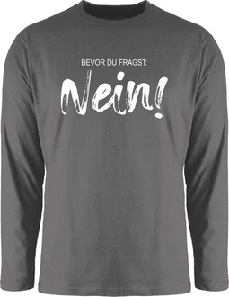 Shirtracer Rundhalsshirt Bevor du fragst NEIN Statement Dunkelblau/Mintgrün/Beige/Blau