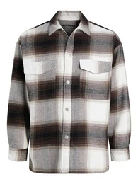 Blusenshirt JORJARED CHECK OVERSHIRT LS BLK