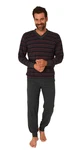Normann Pyjama Herren langarm Schlafanzug Dunkelrot/Rot/Bordeaux