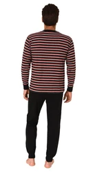 Normann Pyjama Herren langarm Schlafanzug Rot/Dunkelrot/Bordeaux