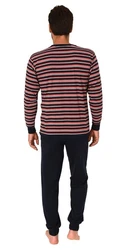 Normann Pyjama Herren langarm Schlafanzug Rot/Dunkelblau/Dunkelrot/Bordeaux