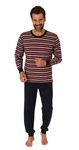 Normann Pyjama Herren langarm Schlafanzug Rot/Dunkelblau/Dunkelrot/Bordeaux