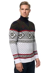 Rusty Neal Strickpullover Schwarz/Weiß/Mischfarben/Bordeaux/Creme/Lila