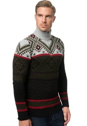 Rusty Neal Strickpullover Grün/Bordeaux/Gelb/Schwarz