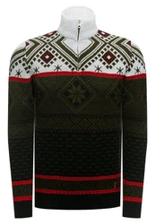 Rusty Neal Strickpullover Grün/Bordeaux/Gelb/Schwarz