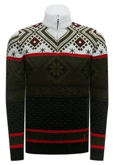 Rusty Neal Strickpullover Grün/Bordeaux/Gelb/Schwarz