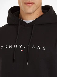 Tommy Jeans Kapuzensweatshirt TJM REG LINEAR LOGO HOODIE EXT Schwarz