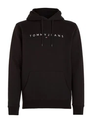 Tommy Jeans Kapuzensweatshirt TJM REG LINEAR LOGO HOODIE EXT Schwarz