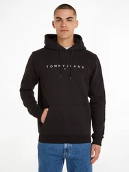 Tommy Jeans Kapuzensweatshirt TJM REG LINEAR LOGO HOODIE EXT Schwarz