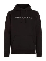 Tommy Jeans Kapuzensweatshirt TJM REG LINEAR LOGO HOODIE EXT Schwarz